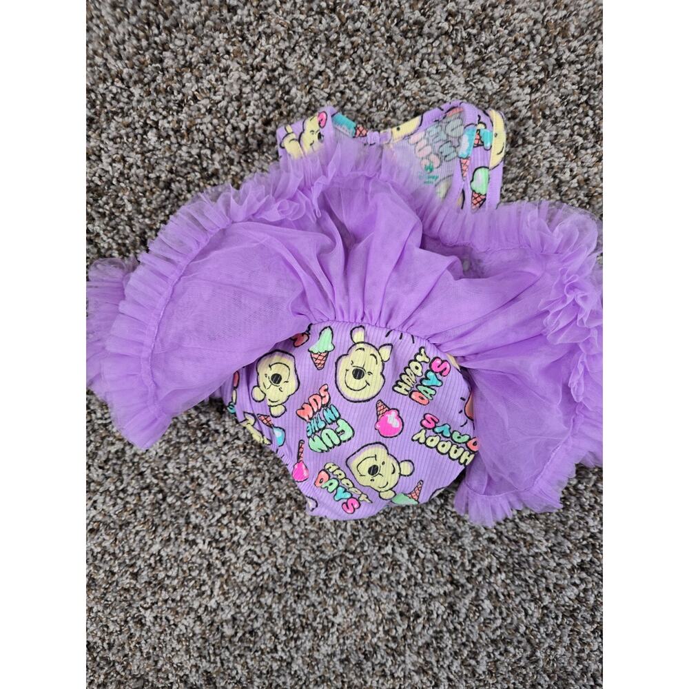 Winnie the Pooh purple tutu bodysuit with a matching headband Baby Sz 0-3M - Picture 4 of 5